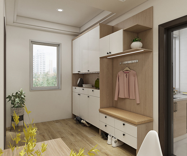 佰麗愛家全屋定制家具 現(xiàn)代簡約風(fēng)玄關(guān)柜定制 定制鞋柜 定制入戶柜